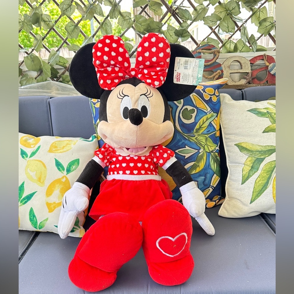25” Beautiful Disney Red Minnie Mouse Plush with Heart Details